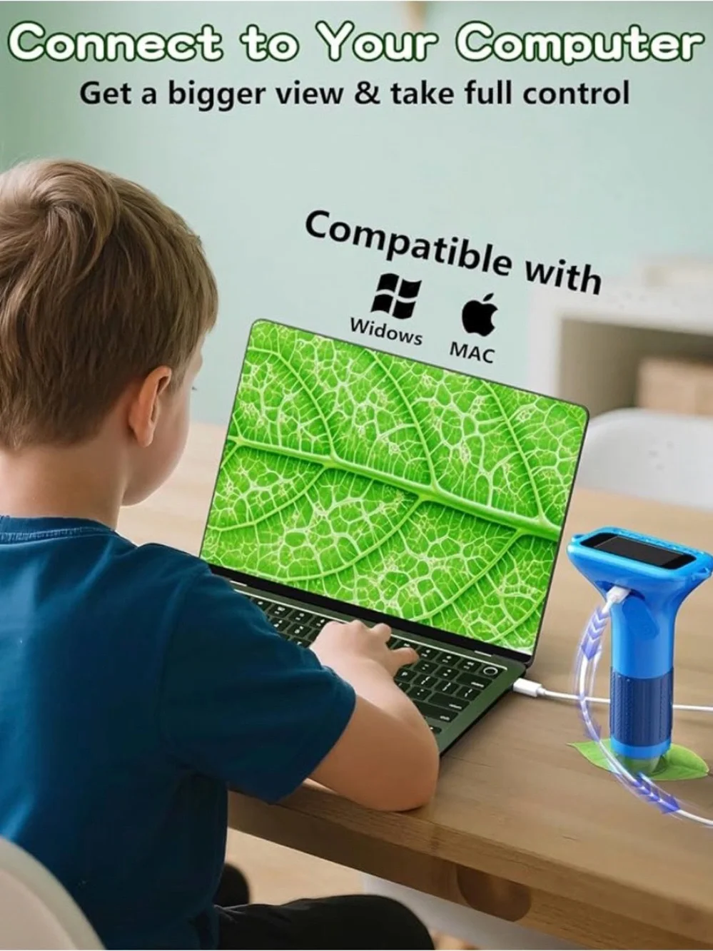 Blue Digital Handheld 1000X Magnification Microscope Camera